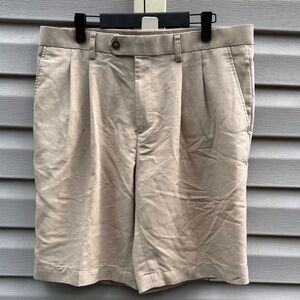 Cutter & Buck | Twill Microfiber Pleated Khaki Shorts Golf Mens size 34
